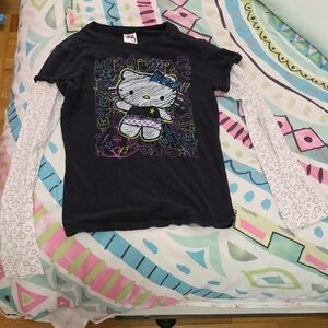Sanrio Hello Kitty Graphic Black and White Long Sleeve Tee Size Girls LARGE